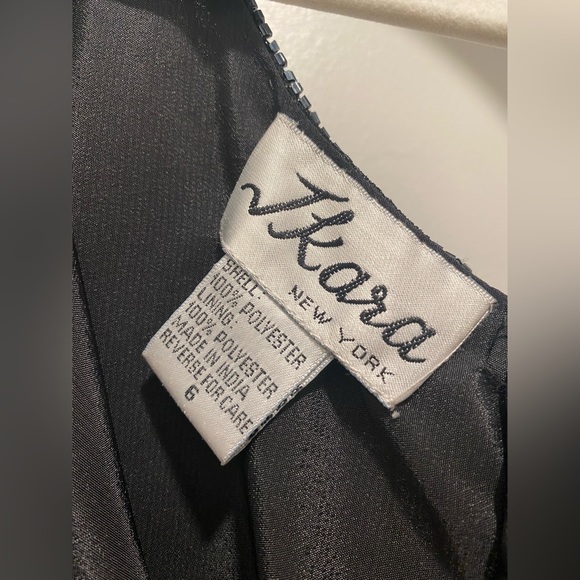 VTG JKARA New York Beaded Black Mid-Length Sleeveless Dress - Size 6 - Picture 8 of 17